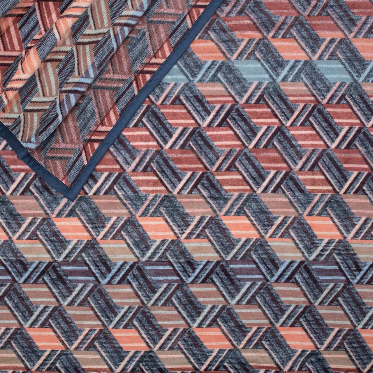 Deka VELURO zik-zak hrdzavá sivá