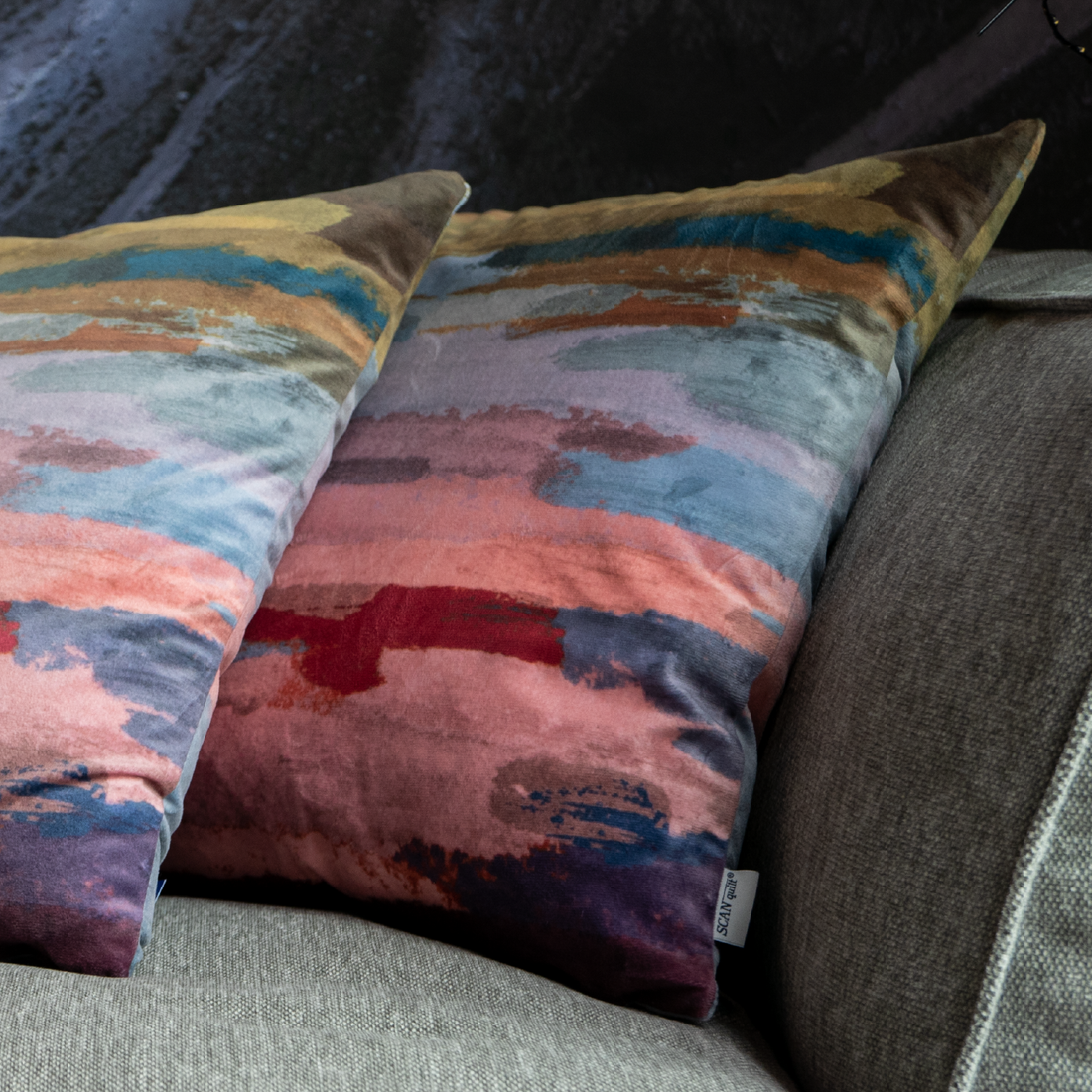 Dekoračný návlek VELVET aqua modrá fialová