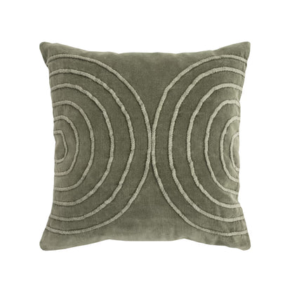 Dekoračný návlek COTTON VELVET polkruhy zelená