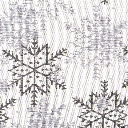 Dekoračný návlek MOTIV vločky biela sivá