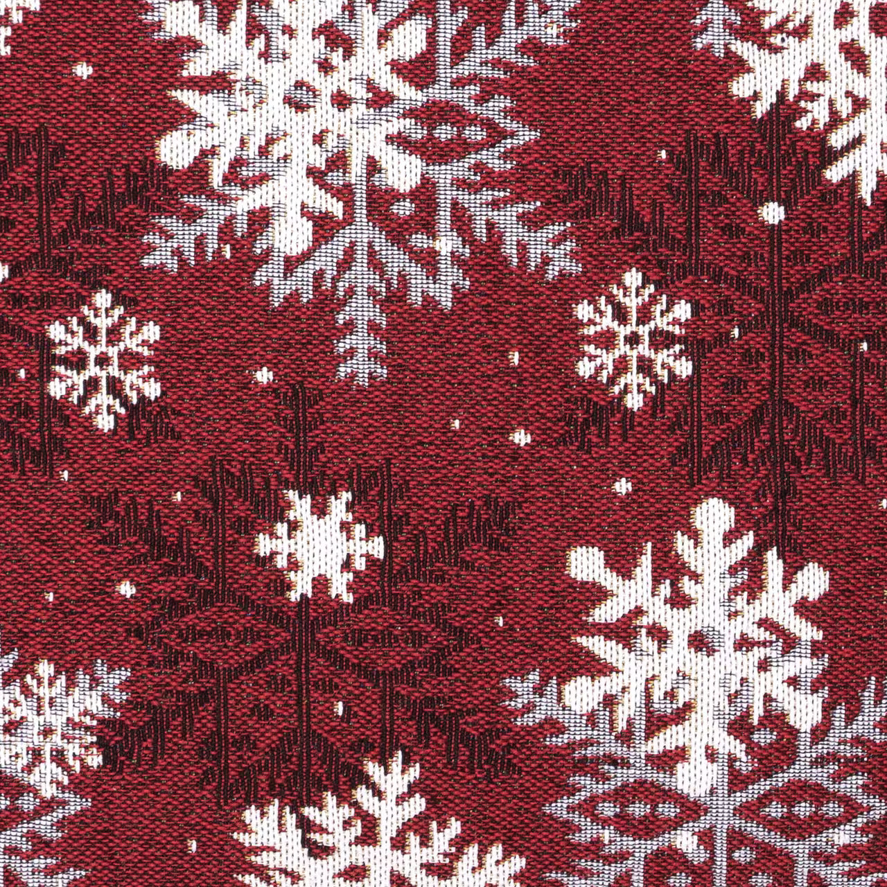 Dekoračný návlek MOTIV vločky červená biela