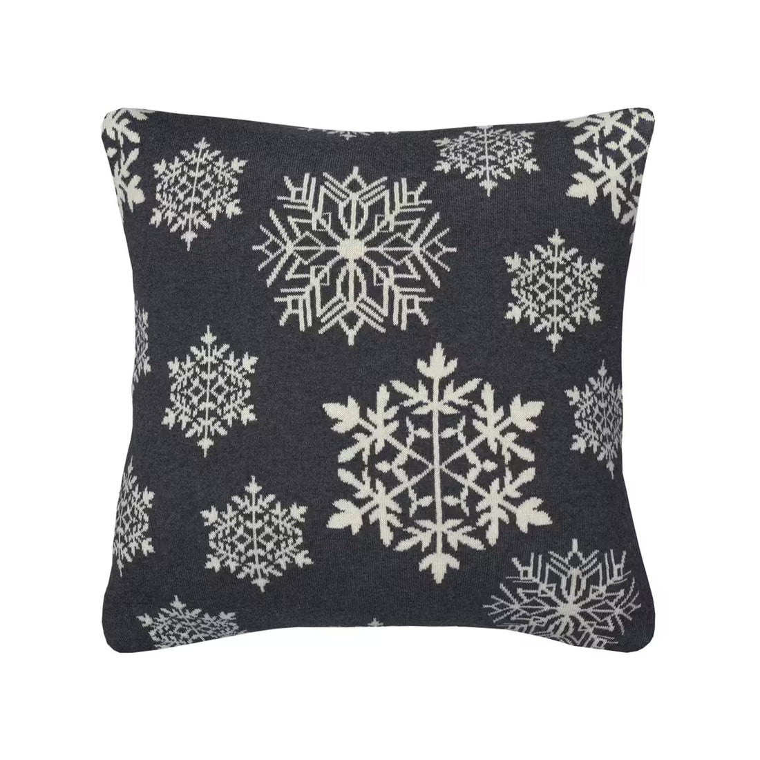 Dekoračný návlek pletený DESIGN vločky sivá smotanová