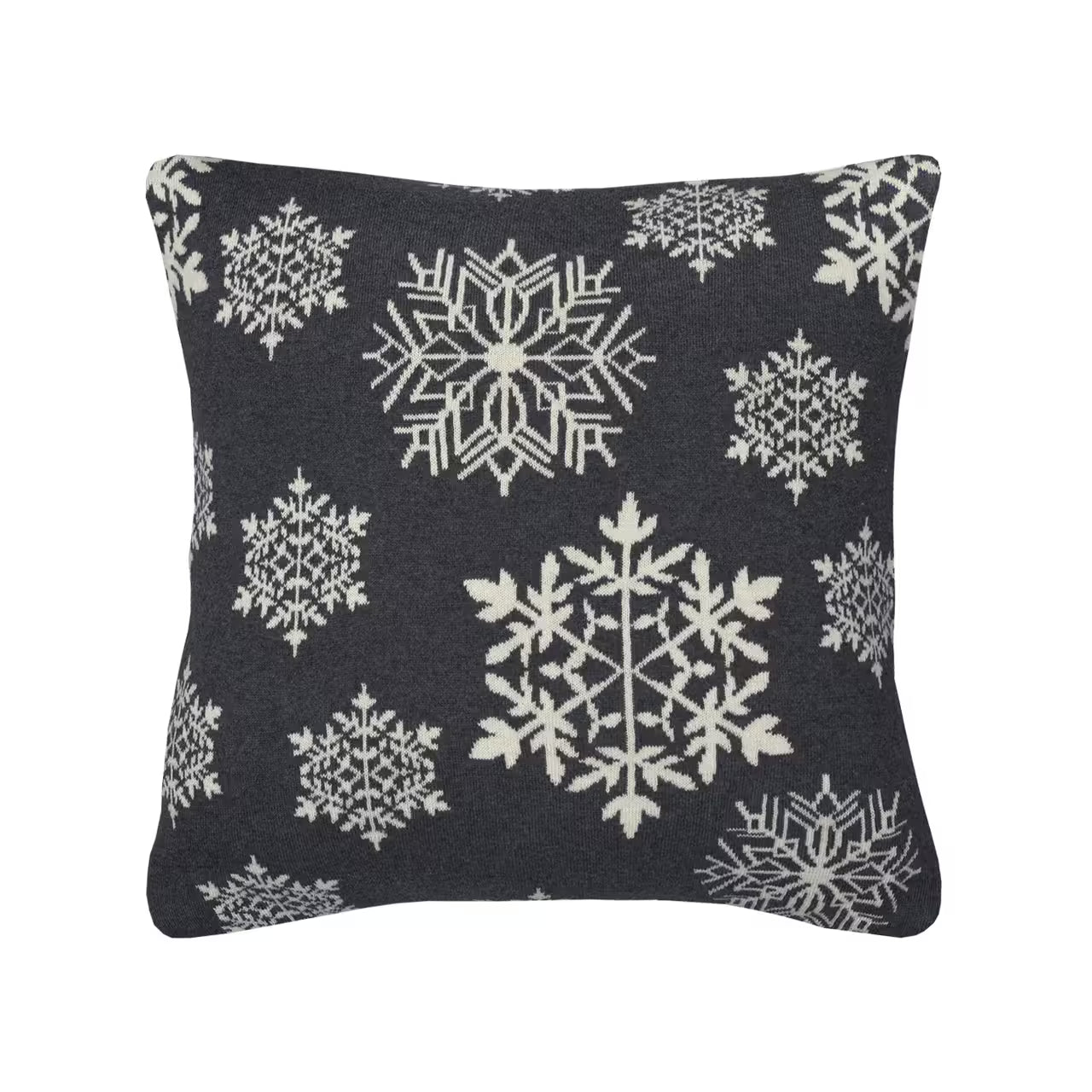 Dekoračný návlek pletený DESIGN vločky sivá smotanová