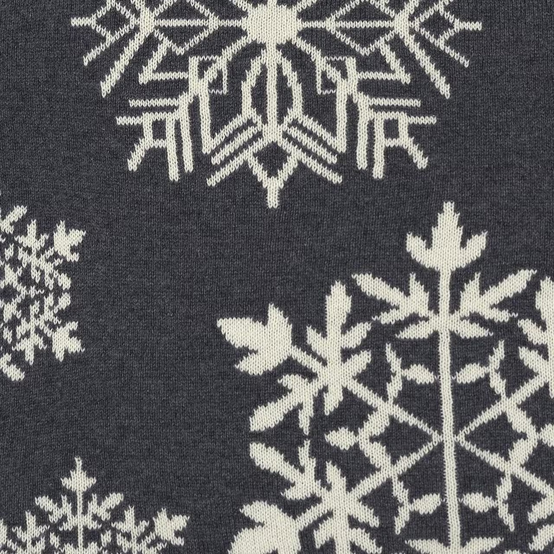 Dekoračný návlek pletený DESIGN vločky sivá smotanová