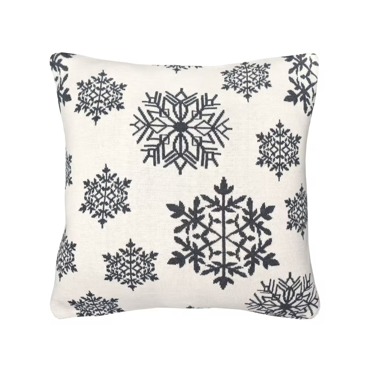 Dekoračný návlek pletený DESIGN vločky smotanová sivá