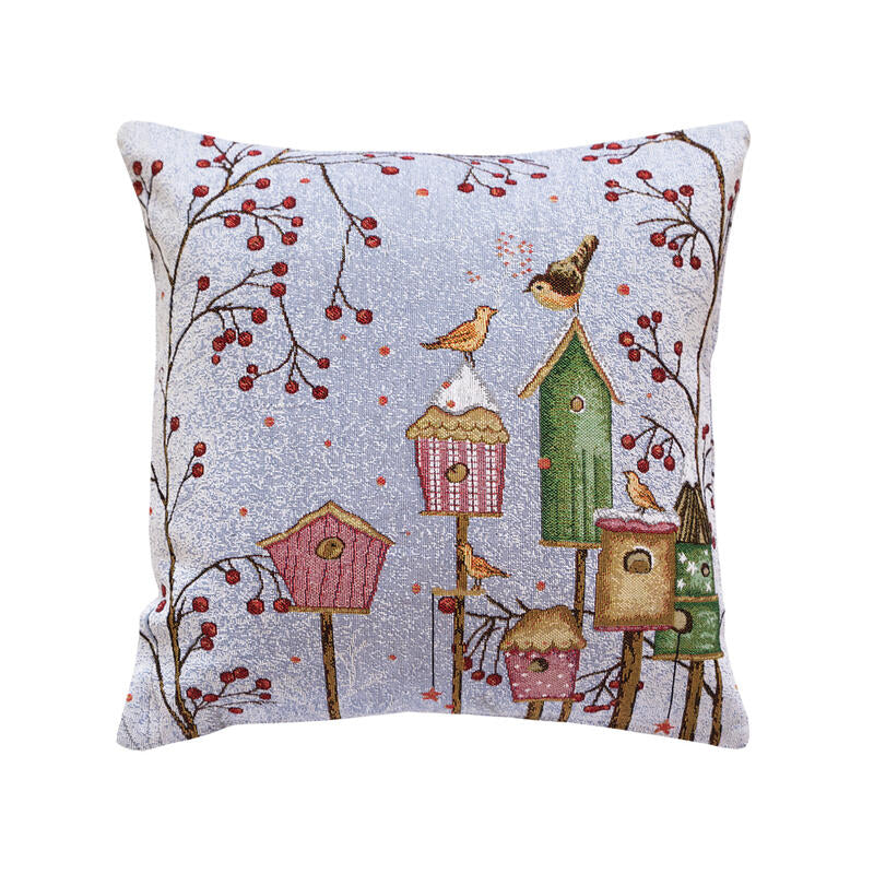 Dekoračný návlek MOTIV vtáčie búdky