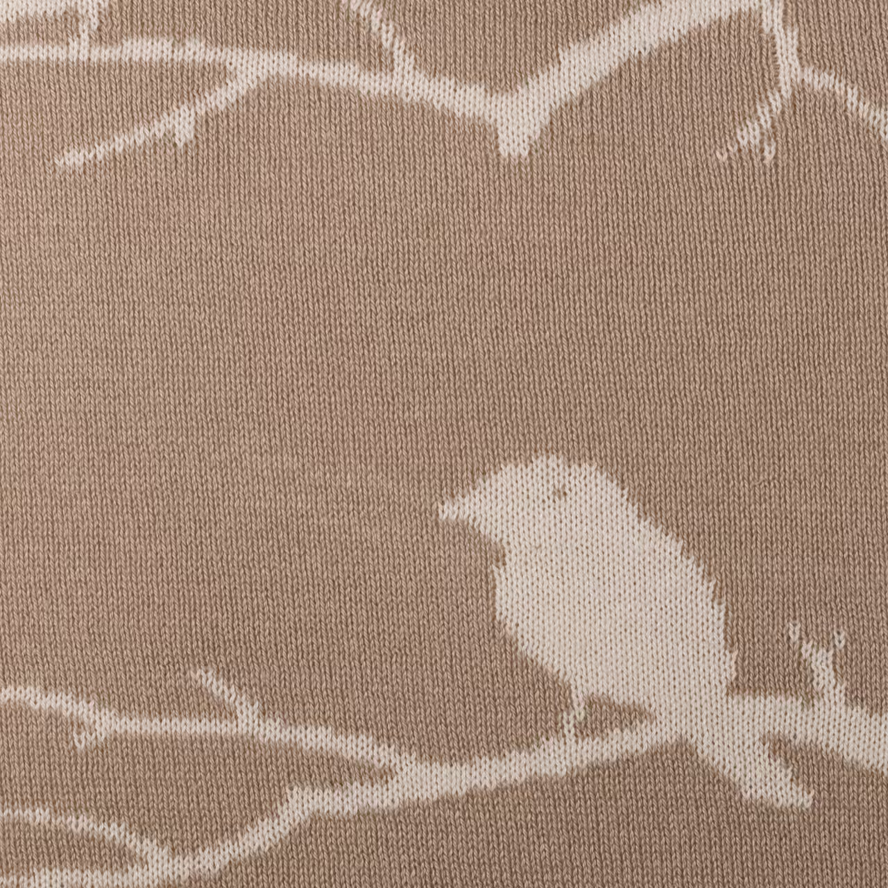 Dekoračný návlek pletený DESIGN vtáčiky béžová natur