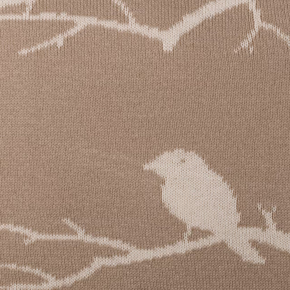 Dekoračný návlek pletený DESIGN vtáčiky béžová natur