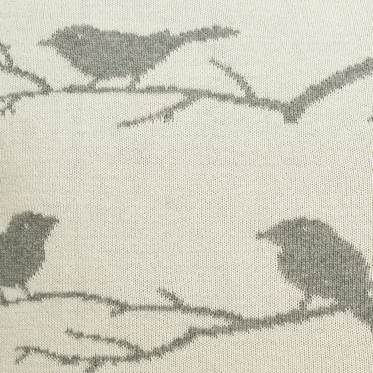 Dekoračný návlek pletený DESIGN vtáčiky sivá