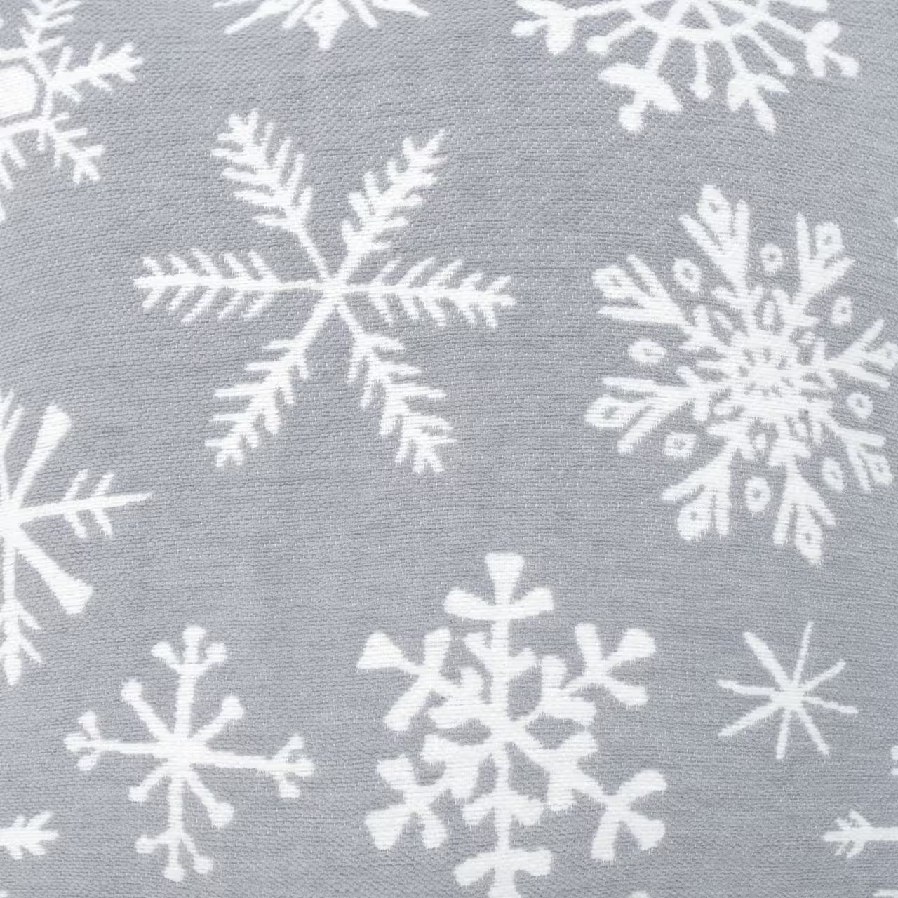 Dekoračný návlek WINTER vločky sivá biela