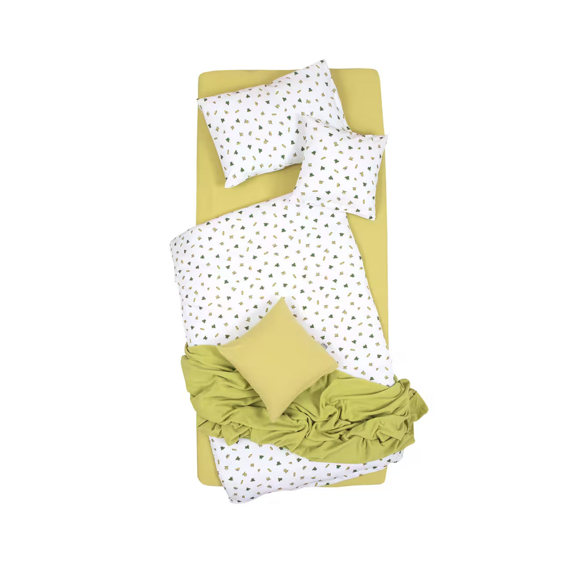 Obliečky JERSEY žabky biela zelená