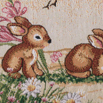 Dekoračný návlek MOTIV zajace béžová zelená