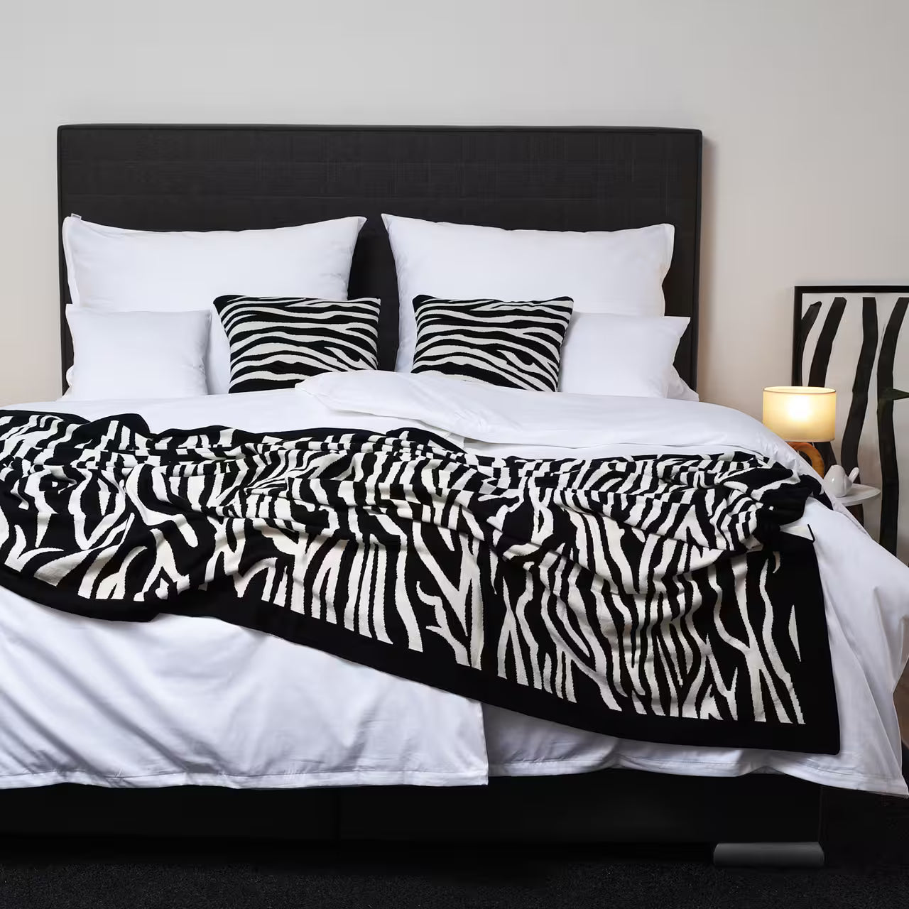 Deka pletená DESIGN zebra