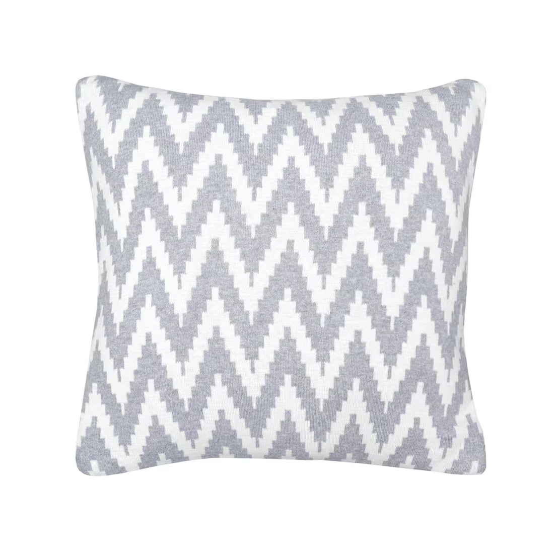 Dekoračný návlek pletený DESIGN zik zak svetlá sivá biela