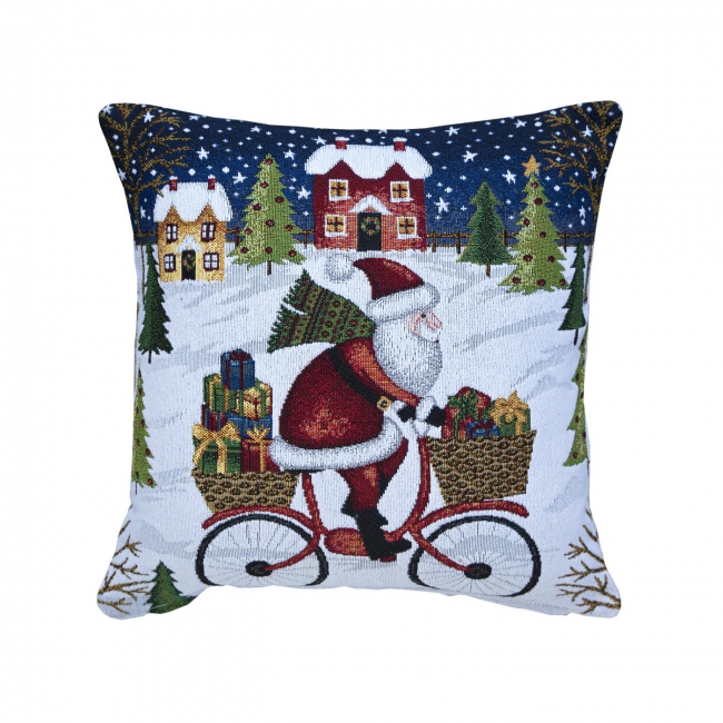 [Dekoračný návlek MOTIV Santa na bicykli]